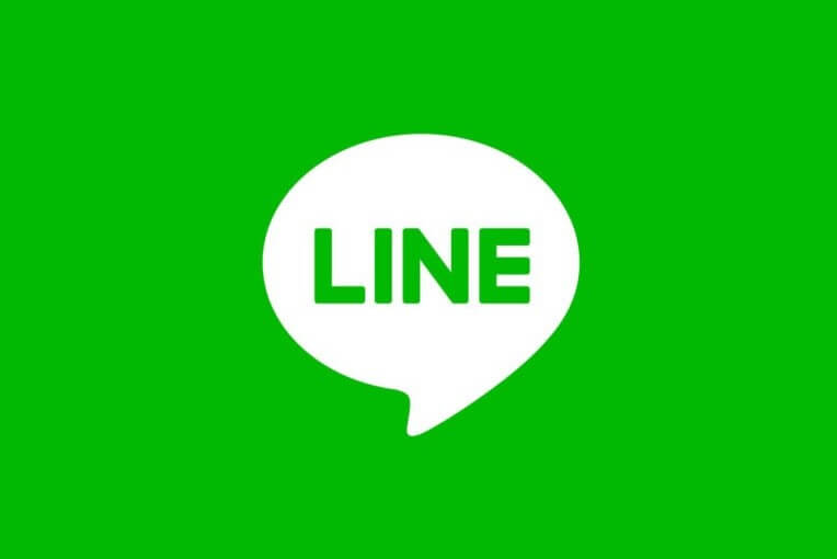 白い吹き出しの中にLINEと書かれた緑色のロゴ